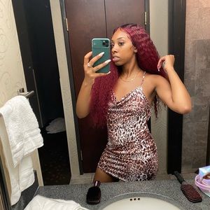 loepard print mini dress